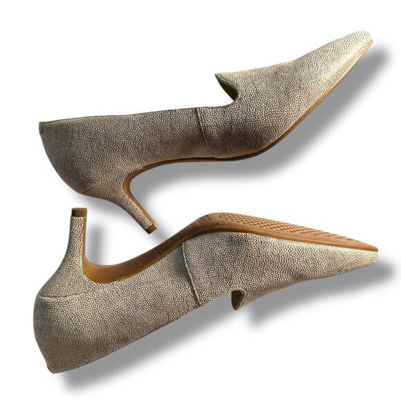 Aerosoles Macrame Women’s Neutral Bone Kitten Heel Textured Leather Pumps 9M - Picture 7 of 12